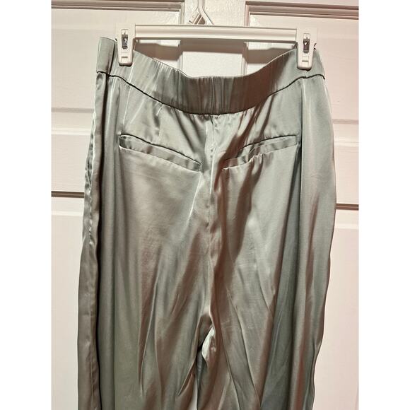 Abercrombie and Fitch Satin Tailored Wide Leg Pant Sage Size 33 Long - Picture 10 of 10
